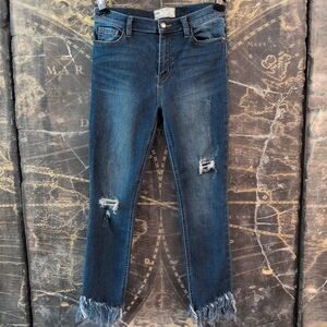 NWOT Free People Women's Ankle Jeans Frayed Distressed Skinny Denim W28